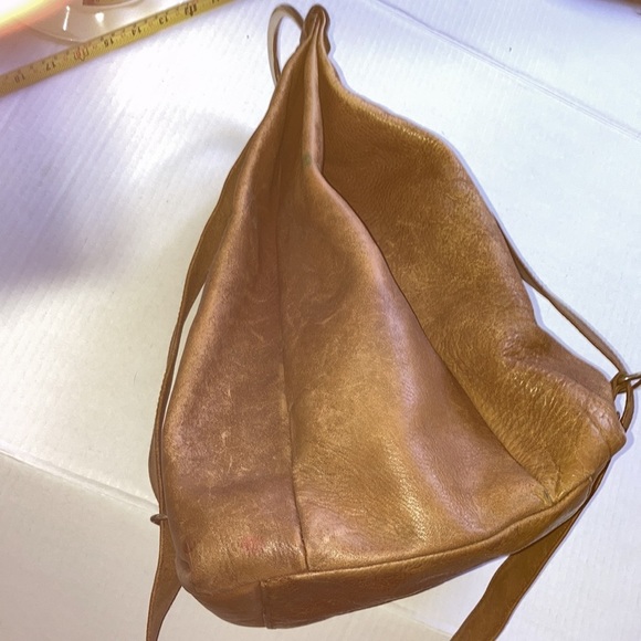 Vintage Marco Valentino backpack dark tan leather bag main image 10